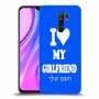 אוהב את החברה שלי כיסוי מגן קשיח בעיצוב אישי עם השם שלך ל Xiaomi Redmi 9 יחידה אחת סקרין מובייל
