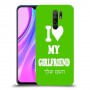 אוהב את החברה שלי כיסוי מגן קשיח בעיצוב אישי עם השם שלך ל Xiaomi Redmi 9 יחידה אחת סקרין מובייל