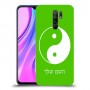 סמל יינג יאנג - סין כיסוי מגן קשיח בעיצוב אישי עם השם שלך ל Xiaomi Redmi 9 יחידה אחת סקרין מובייל