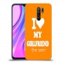אוהב את החברה שלי כיסוי מגן קשיח בעיצוב אישי עם השם שלך ל Xiaomi Redmi 9 יחידה אחת סקרין מובייל