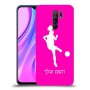 כדורגל - אישה כיסוי מגן קשיח בעיצוב אישי עם השם שלך ל Xiaomi Redmi 9 יחידה אחת סקרין מובייל