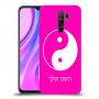 סמל יינג יאנג - סין כיסוי מגן קשיח בעיצוב אישי עם השם שלך ל Xiaomi Redmi 9 יחידה אחת סקרין מובייל