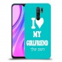 אוהב את החברה שלי כיסוי מגן קשיח בעיצוב אישי עם השם שלך ל Xiaomi Redmi 9 יחידה אחת סקרין מובייל