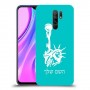 פסל החירות כיסוי מגן קשיח בעיצוב אישי עם השם שלך ל Xiaomi Redmi 9 יחידה אחת סקרין מובייל