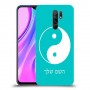 סמל יינג יאנג - סין כיסוי מגן קשיח בעיצוב אישי עם השם שלך ל Xiaomi Redmi 9 יחידה אחת סקרין מובייל