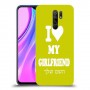אוהב את החברה שלי כיסוי מגן קשיח בעיצוב אישי עם השם שלך ל Xiaomi Redmi 9 יחידה אחת סקרין מובייל