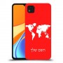 מפת העולם כיסוי מגן קשיח בעיצוב אישי עם השם שלך ל Xiaomi Redmi 9C יחידה אחת סקרין מובייל