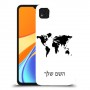 מפת העולם כיסוי מגן קשיח בעיצוב אישי עם השם שלך ל Xiaomi Redmi 9C יחידה אחת סקרין מובייל