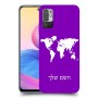 מפת העולם כיסוי מגן קשיח בעיצוב אישי עם השם שלך ל Xiaomi Redmi Note 10 5G יחידה אחת סקרין מובייל