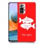 דגים כיסוי מגן קשיח בעיצוב אישי עם השם שלך ל Xiaomi Redmi Note 10 Pro יחידה אחת סקרין מובייל