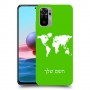 מפת העולם כיסוי מגן קשיח בעיצוב אישי עם השם שלך ל Xiaomi Redmi Note 10 יחידה אחת סקרין מובייל
