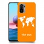 מפת העולם כיסוי מגן קשיח בעיצוב אישי עם השם שלך ל Xiaomi Redmi Note 10 יחידה אחת סקרין מובייל