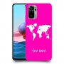 מפת העולם כיסוי מגן קשיח בעיצוב אישי עם השם שלך ל Xiaomi Redmi Note 10 יחידה אחת סקרין מובייל