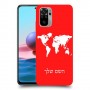 מפת העולם כיסוי מגן קשיח בעיצוב אישי עם השם שלך ל Xiaomi Redmi Note 10 יחידה אחת סקרין מובייל