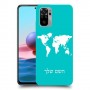 מפת העולם כיסוי מגן קשיח בעיצוב אישי עם השם שלך ל Xiaomi Redmi Note 10 יחידה אחת סקרין מובייל