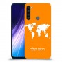 מפת העולם כיסוי מגן קשיח בעיצוב אישי עם השם שלך ל Xiaomi Redmi Note 8 יחידה אחת סקרין מובייל