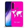 מפת העולם כיסוי מגן קשיח בעיצוב אישי עם השם שלך ל Xiaomi Redmi Note 8 יחידה אחת סקרין מובייל