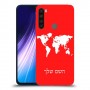 מפת העולם כיסוי מגן קשיח בעיצוב אישי עם השם שלך ל Xiaomi Redmi Note 8 יחידה אחת סקרין מובייל