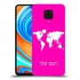 מפת העולם כיסוי מגן קשיח בעיצוב אישי עם השם שלך ל Xiaomi Redmi Note 9 Pro יחידה אחת סקרין מובייל