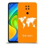 מפת העולם כיסוי מגן קשיח בעיצוב אישי עם השם שלך ל Xiaomi Redmi Note 9 יחידה אחת סקרין מובייל