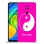 סמל יינג יאנג - סין כיסוי מגן קשיח בעיצוב אישי עם השם שלך ל Xiaomi Redmi Note 9 יחידה אחת סקרין מובייל