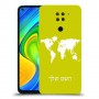 מפת העולם כיסוי מגן קשיח בעיצוב אישי עם השם שלך ל Xiaomi Redmi Note 9 יחידה אחת סקרין מובייל