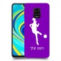 כדורגל - אישה כיסוי מגן קשיח בעיצוב אישי עם השם שלך ל Xiaomi Redmi Note 9S יחידה אחת סקרין מובייל