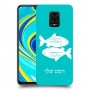 דגים כיסוי מגן קשיח בעיצוב אישי עם השם שלך ל Xiaomi Redmi Note 9S יחידה אחת סקרין מובייל