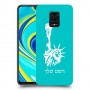 פסל החירות כיסוי מגן קשיח בעיצוב אישי עם השם שלך ל Xiaomi Redmi Note 9S יחידה אחת סקרין מובייל