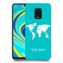 מפת העולם כיסוי מגן קשיח בעיצוב אישי עם השם שלך ל Xiaomi Redmi Note 9S יחידה אחת סקרין מובייל