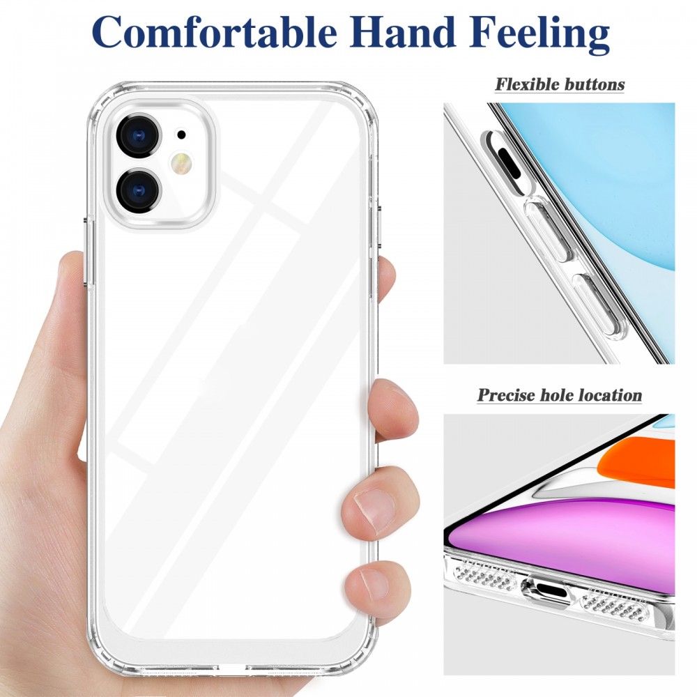 כיסוי סיליקון שקוף + בולם זעזועים מיועד ל Apple iPhone 11