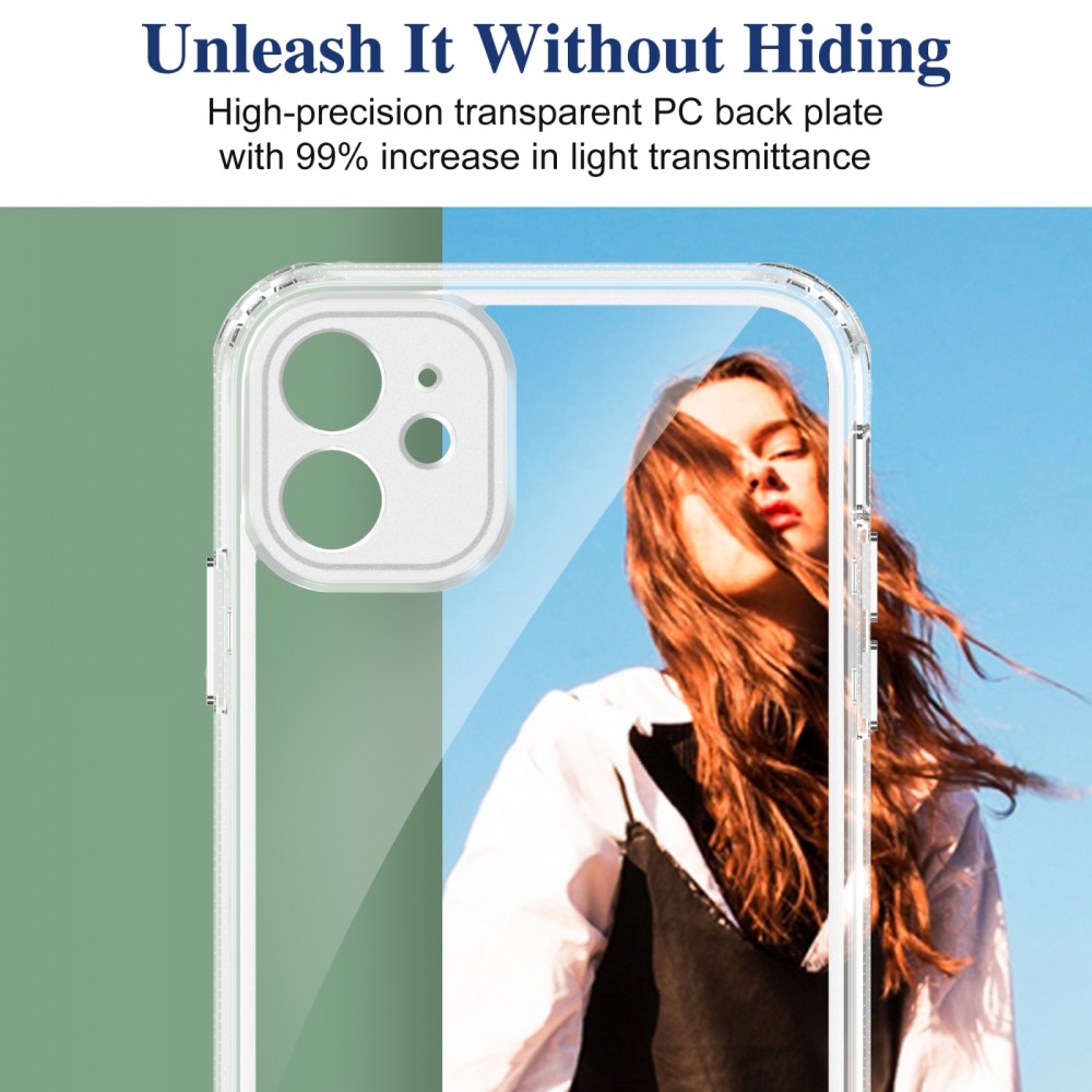 כיסוי סיליקון שקוף + בולם זעזועים מיועד ל Apple iPhone 11