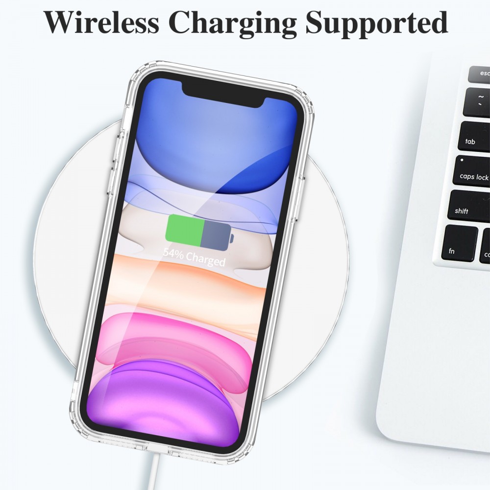 כיסוי סיליקון שקוף + בולם זעזועים מיועד ל Apple iPhone 11