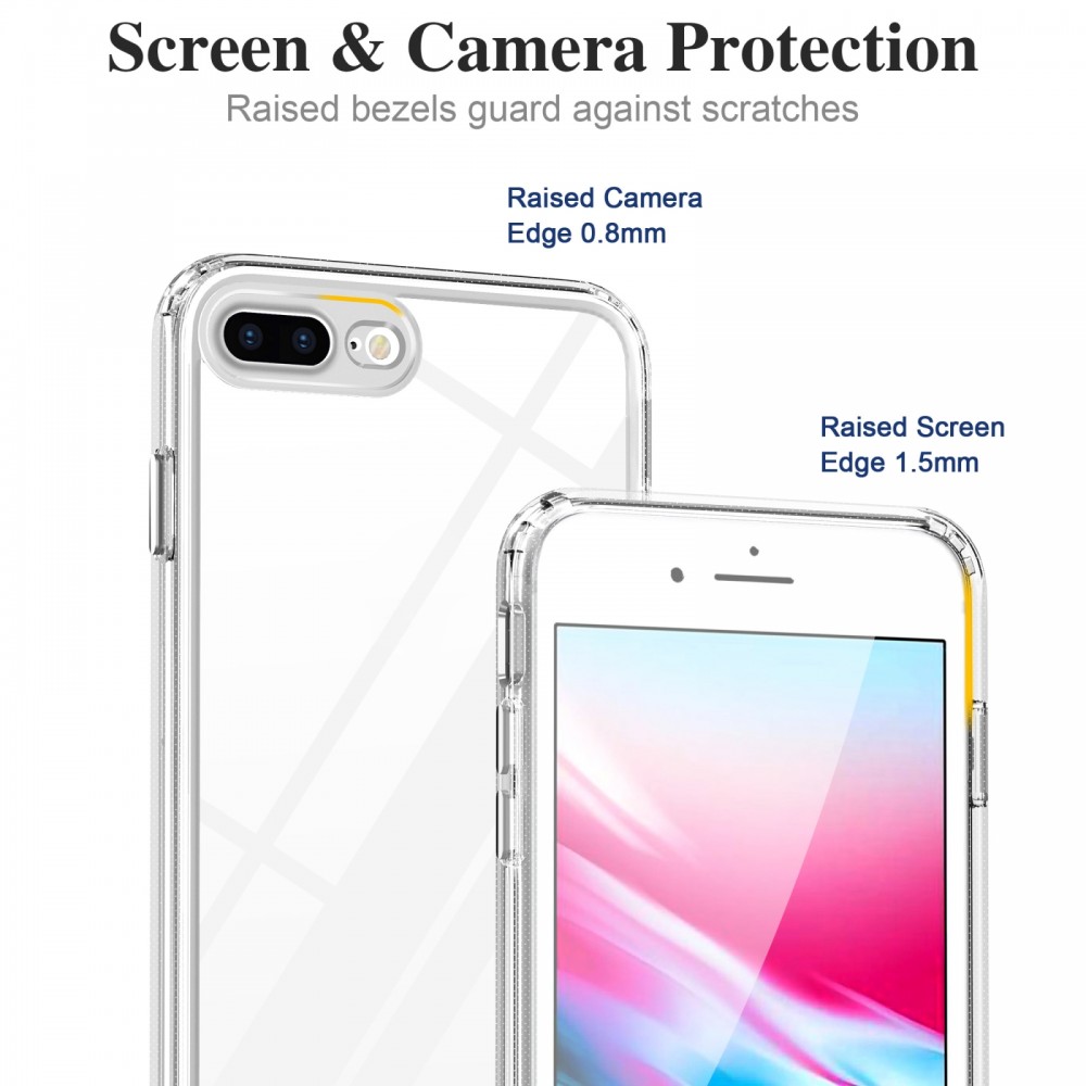 כיסוי סיליקון שקוף + בולם זעזועים מיועד ל Apple iPhone 7 Plus