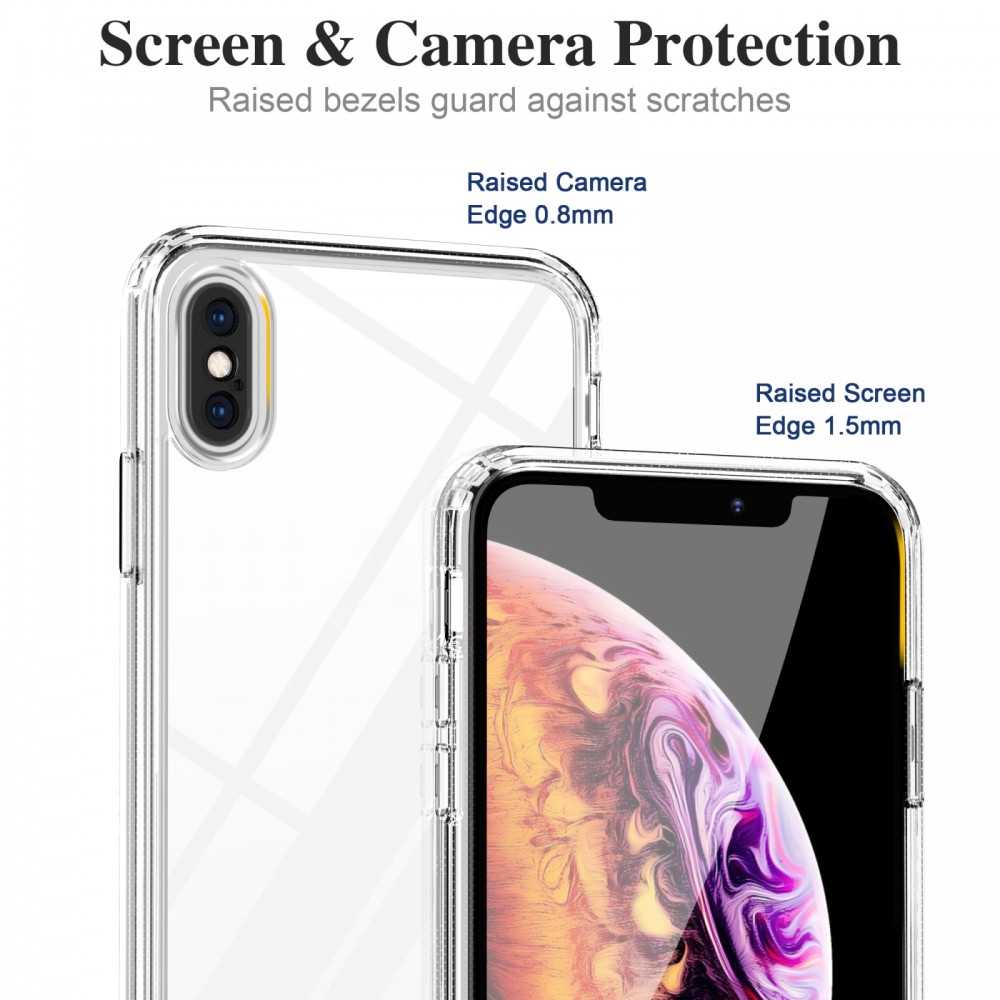 כיסוי סיליקון שקוף + בולם זעזועים מיועד ל Apple iPhone XS