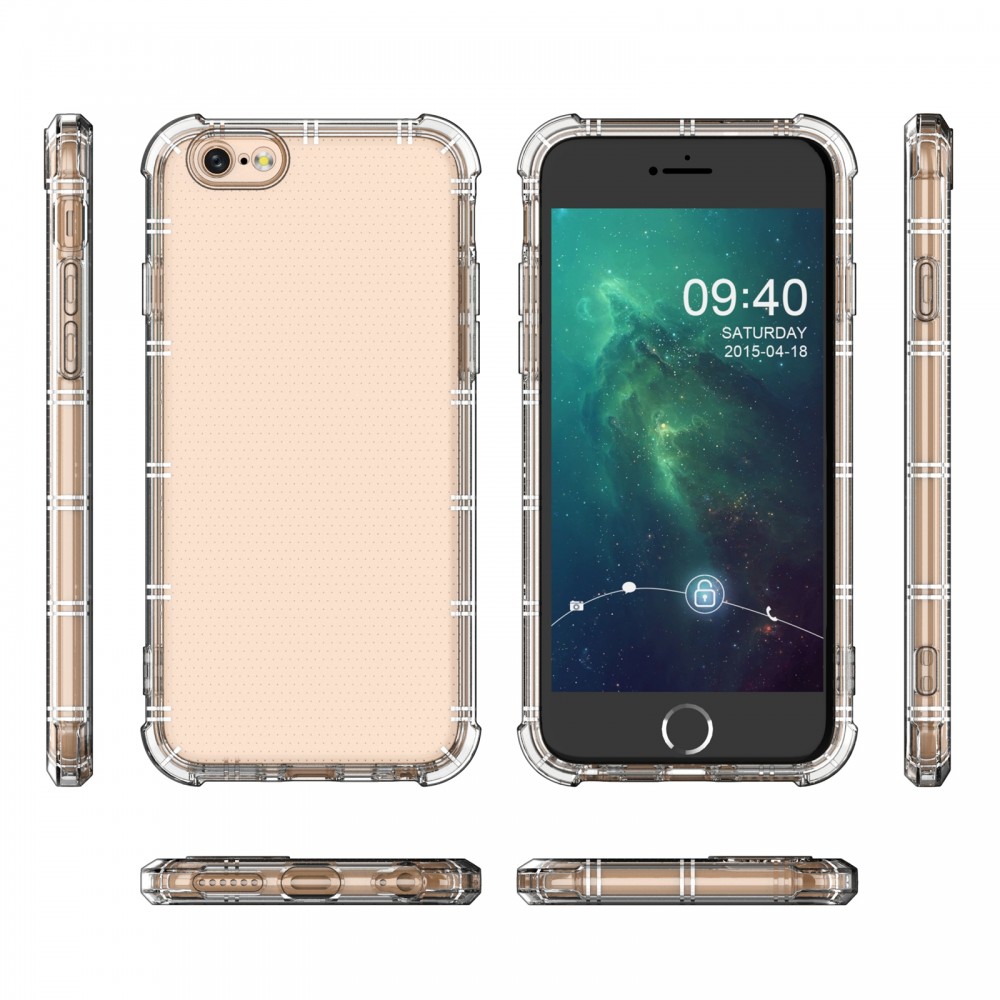 כיסוי סיליקון שקוף + בולם זעזועים מיועד ל Apple iPhone 6