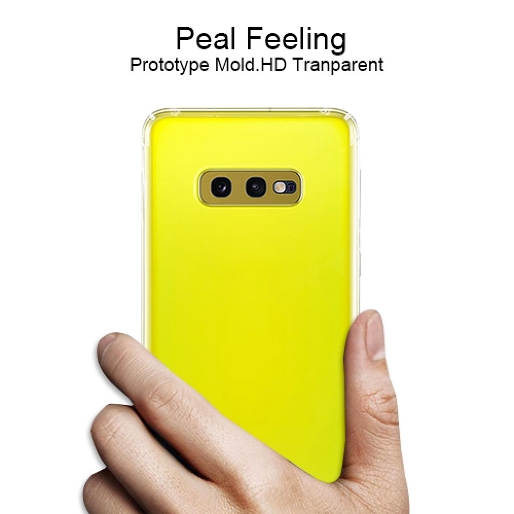 כיסוי סיליקון שקוף + בולם זעזועים מיועד ל Samsung Galaxy S10e