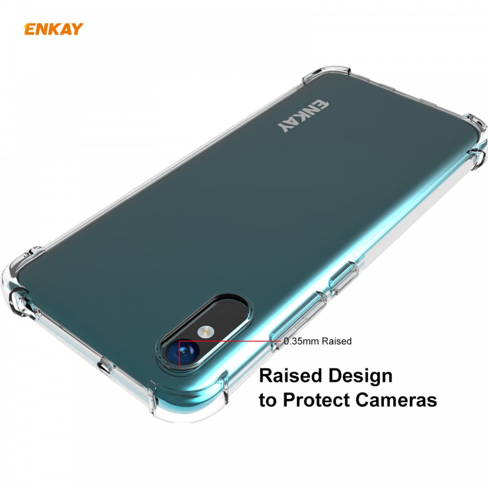 כיסוי סיליקון שקוף + בולם זעזועים מיועד ל Xiaomi Redmi 9A מותג - ENKAY