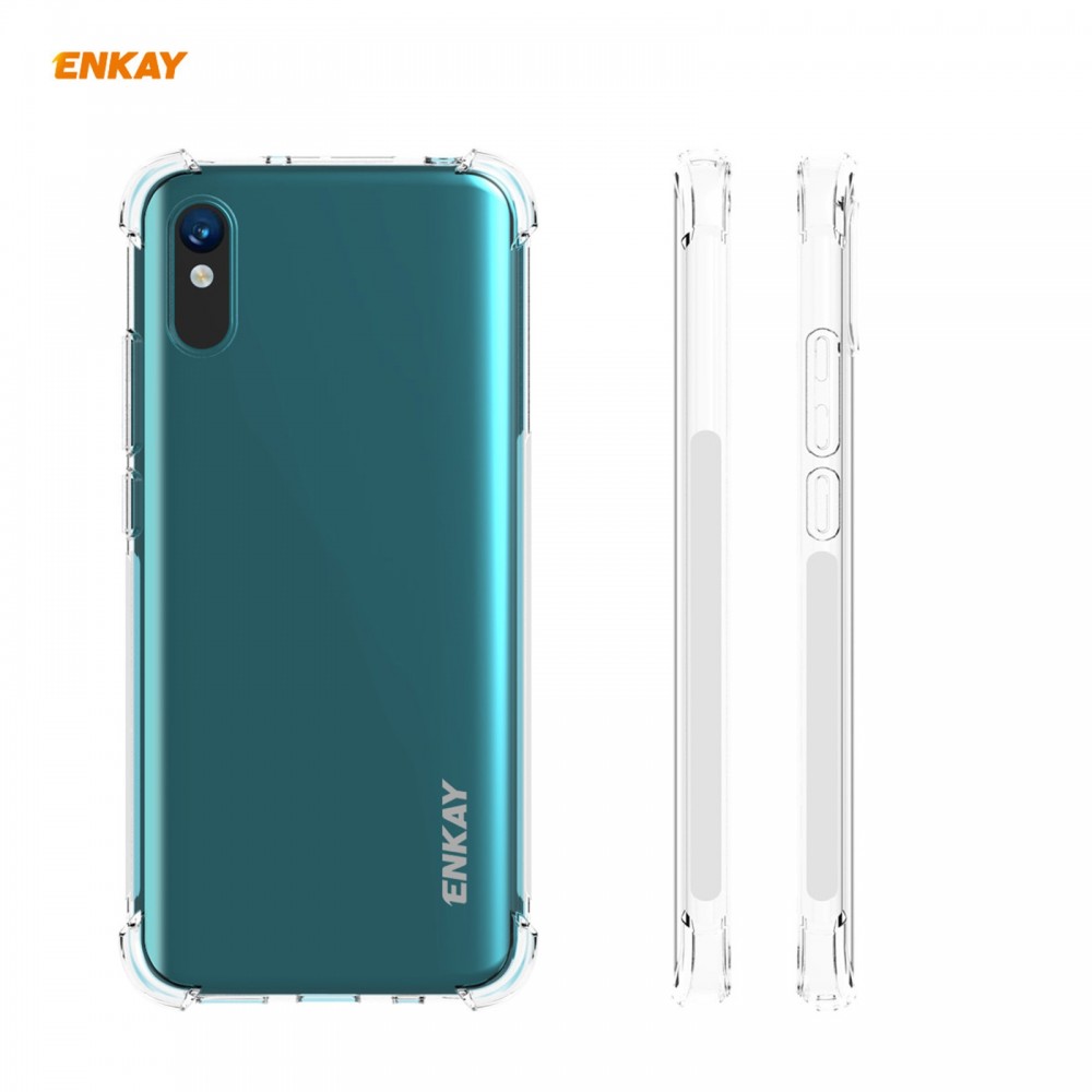 כיסוי סיליקון שקוף + בולם זעזועים מיועד ל Xiaomi Redmi 9A מותג - ENKAY