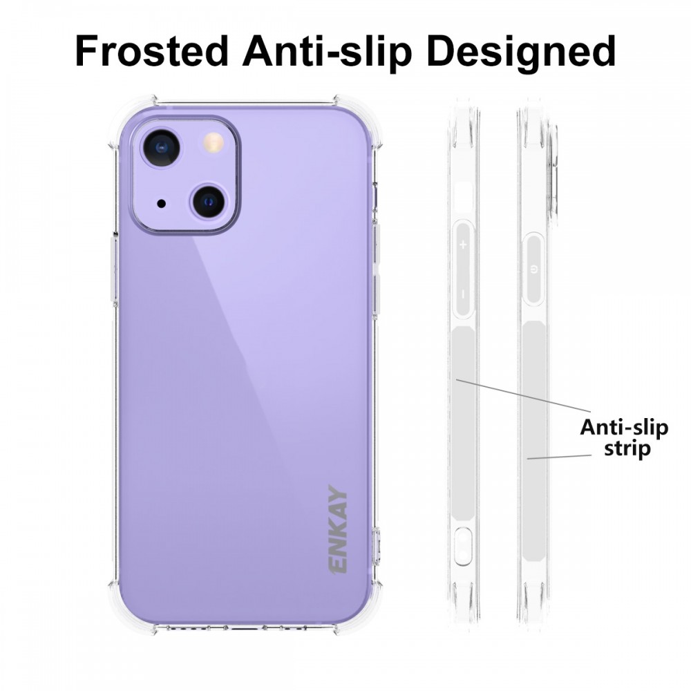 כיסוי סיליקון שקוף + בולם זעזועים מיועד ל Apple iPhone 13 mini מותג - ENKAY