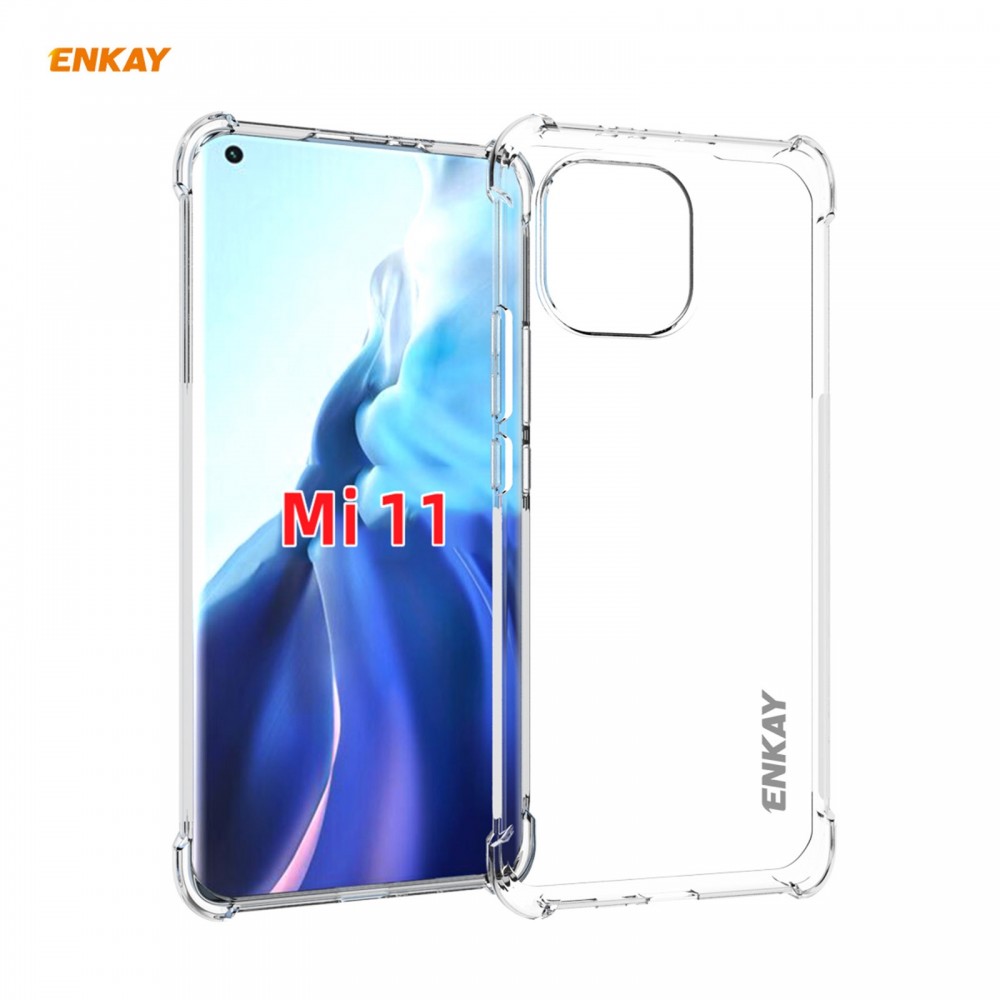 כיסוי סיליקון שקוף + בולם זעזועים מיועד ל Xiaomi Mi 11 מותג - ENKAY