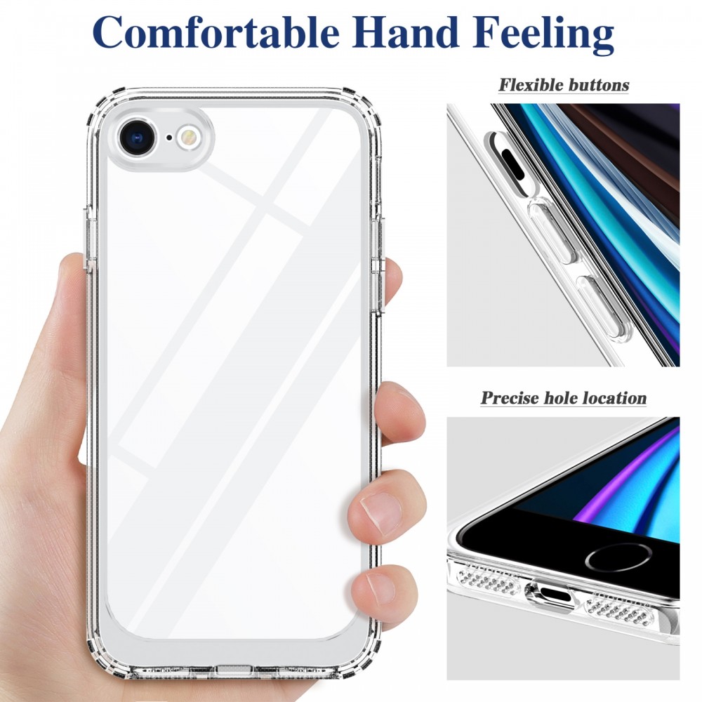 כיסוי סיליקון שקוף + בולם זעזועים מיועד ל Apple iPhone 8