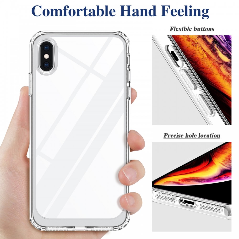 כיסוי סיליקון שקוף + בולם זעזועים מיועד ל Apple iPhone X