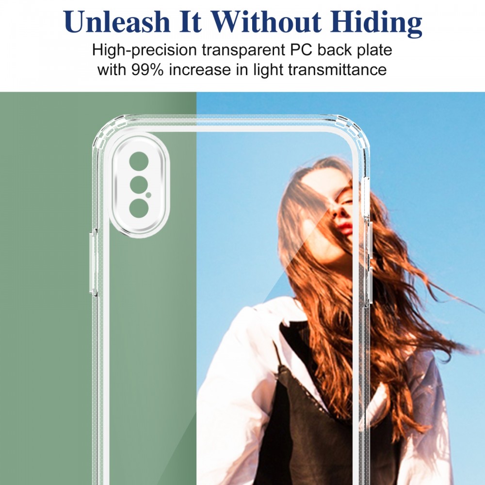 כיסוי סיליקון שקוף + בולם זעזועים מיועד ל Apple iPhone X