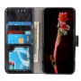 כיסוי ארנק / ספר עשוי מעור בצבע שחור עם חריצים לכרטיסי אשראי עבור Xiaomi Redmi Note 9 4G