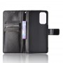 כיסוי ארנק / ספר עשוי מעור בצבע שחור עם חריצים לכרטיסי אשראי עבור OPPO Reno5 5G