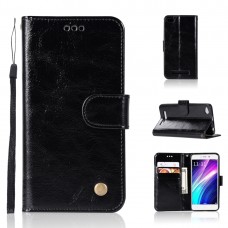 כיסוי ארנק / ספר עשוי מעור בצבע שחור עם חריצים לכרטיסי אשראי עבור Xiaomi Redmi 4A