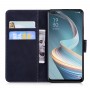 כיסוי ארנק / ספר עשוי מעור בצבע שחור עם חריצים לכרטיסי אשראי עבור OPPO Reno4 Z 5G