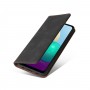 כיסוי ארנק / ספר עשוי מעור בצבע שחור עם חריצים לכרטיסי אשראי עבור Samsung Galaxy A02