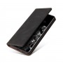 כיסוי ארנק / ספר עשוי מעור בצבע שחור עם חריצים לכרטיסי אשראי עבור Samsung Galaxy S20
